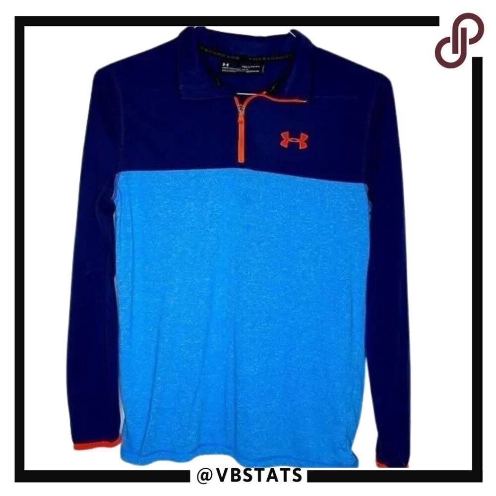 Under Armour Youth Xl Navy-Red 1/4 Zip Top